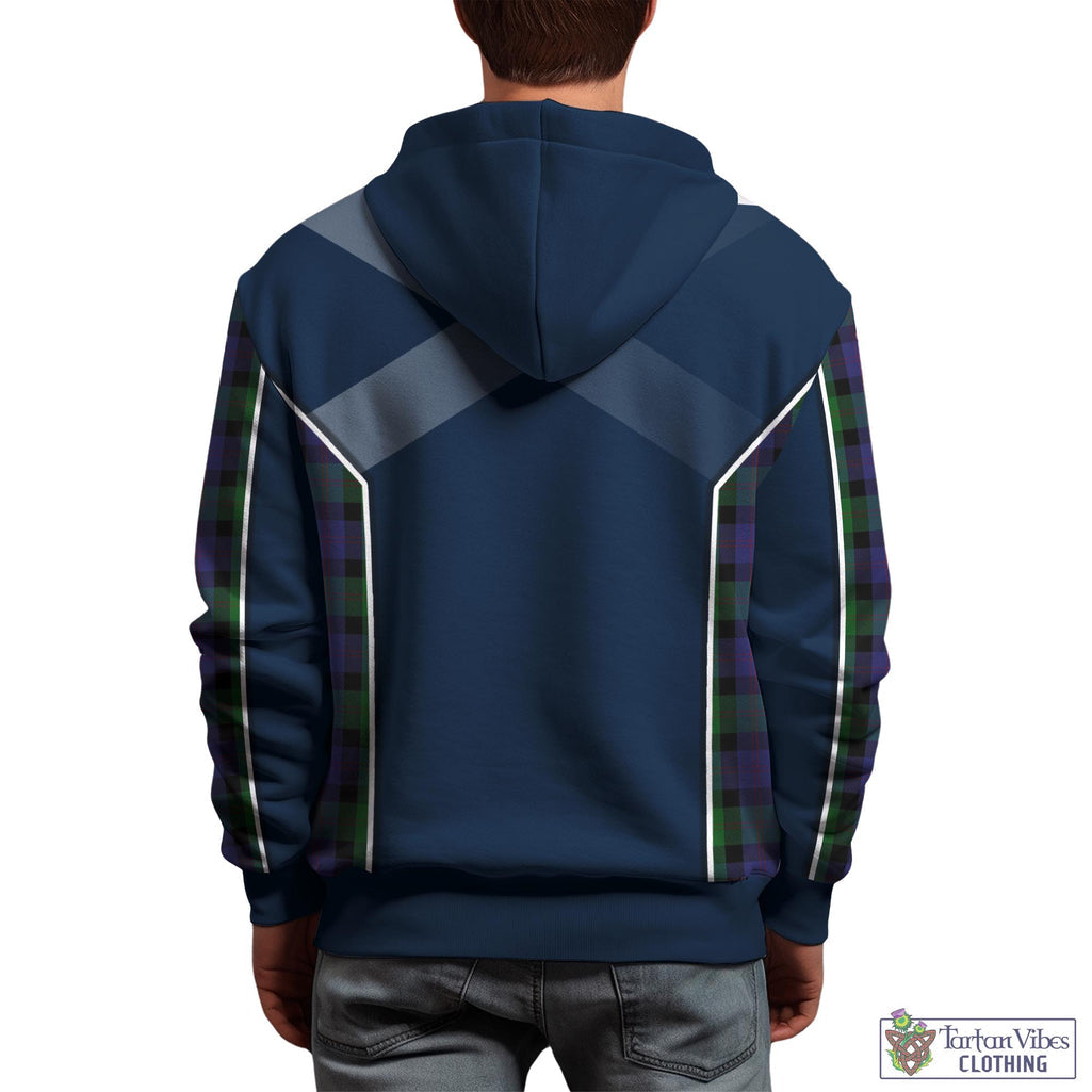 Tartan Vibes Clothing Blair Tartan Hoodie with Family Crest and Scottish Thistle Vibes Sport Style