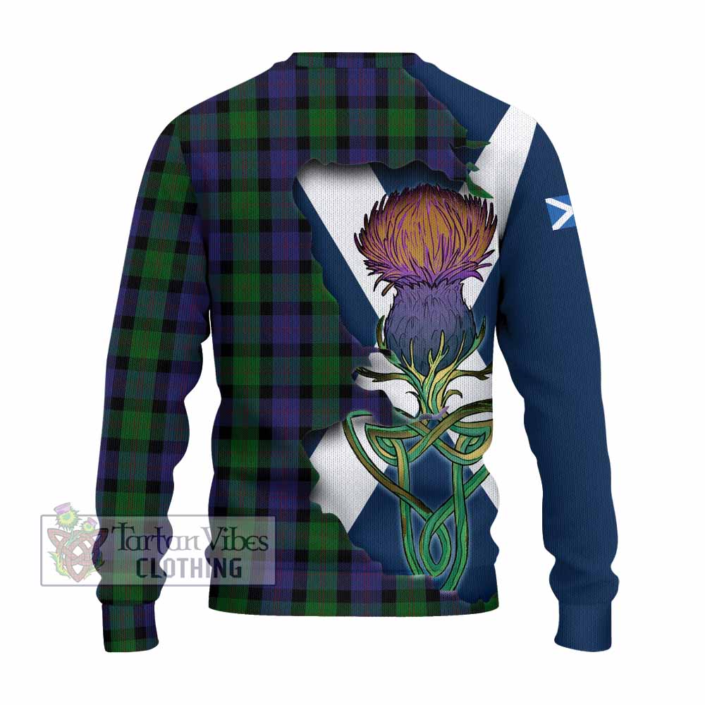 Blair Tartan Family Crest Knitted Sweater Scottish Thistle Celtic Inspired - Tartan Vibes Clothing