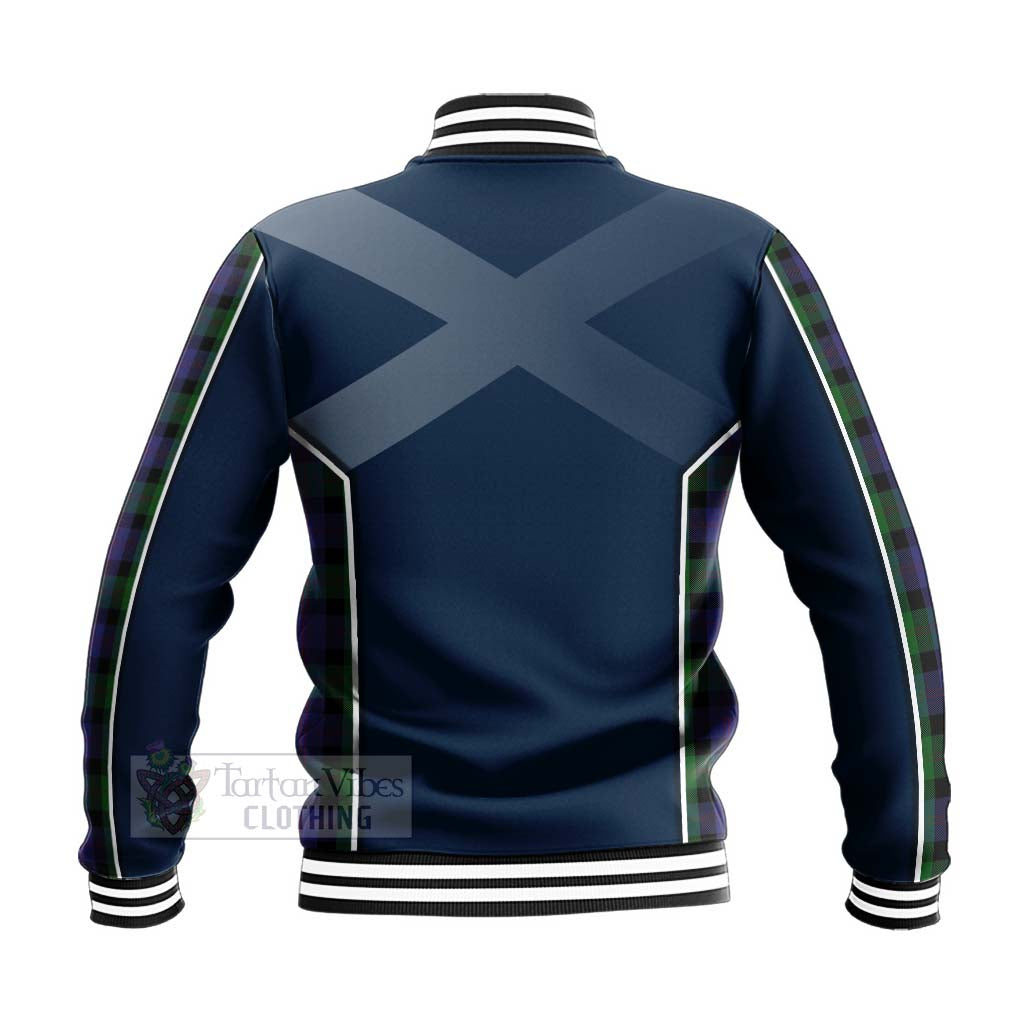 Tartan Vibes Clothing Blair Tartan Baseball Jacket with Family Crest and Scottish Thistle Vibes Sport Style