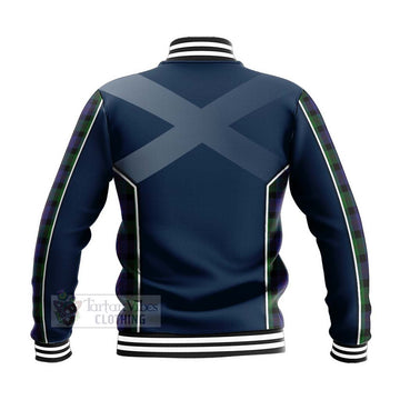 Blair Tartan Baseball Jacket with Family Crest and Scottish Thistle Vibes Sport Style