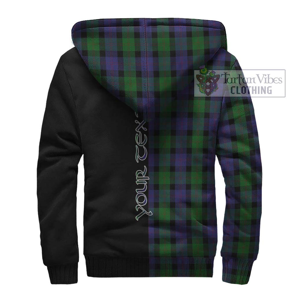 Blair Tartan Sherpa Hoodie with Family Crest and Half Of Me Style - Tartanvibesclothing Shop