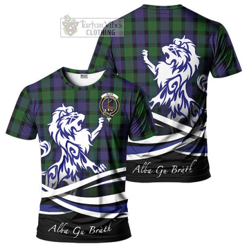 Blair Tartan Cotton T-shirt with Alba Gu Brath Regal Lion Emblem