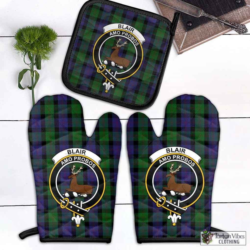 Blair Tartan Combo Oven Mitt & Pot-Holder with Family Crest Black - Tartan Vibes Clothing