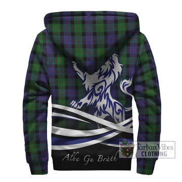 Blair Tartan Sherpa Hoodie with Alba Gu Brath Regal Lion Emblem