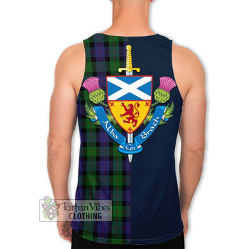 Blair Tartan Men's Tank Top Alba with Scottish Lion Royal Arm Half Style