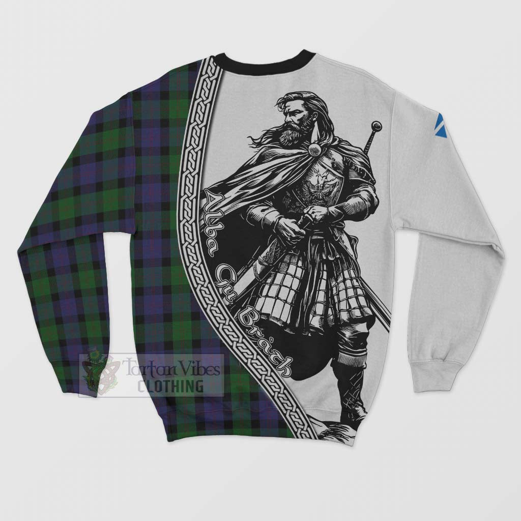 Tartan Vibes Clothing Blair Tartan Clan Crest Sweatshirt with Highlander Warrior Celtic Style