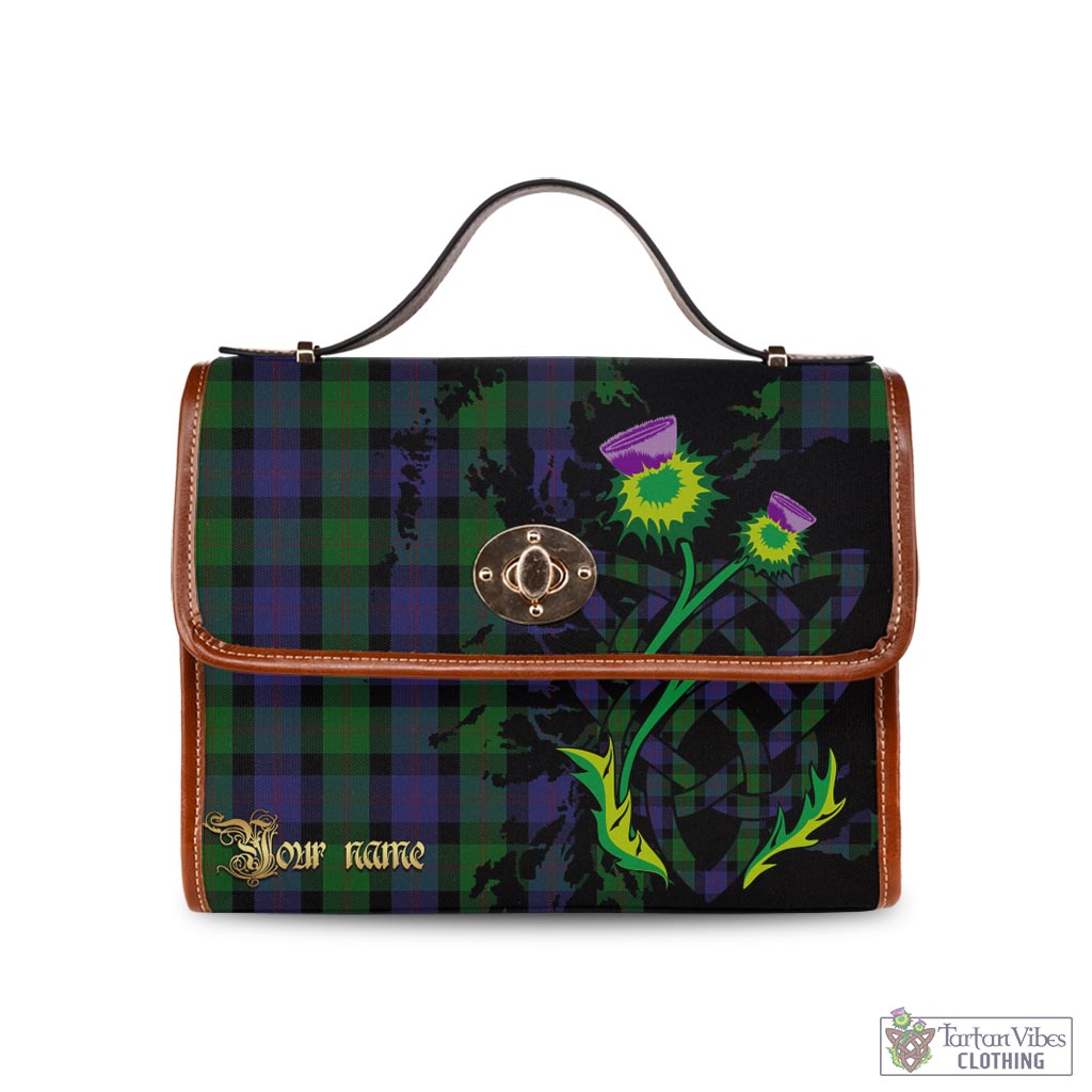 Tartan Vibes Clothing Blair Tartan Waterproof Canvas Bag with Scotland Map and Thistle Celtic Accents