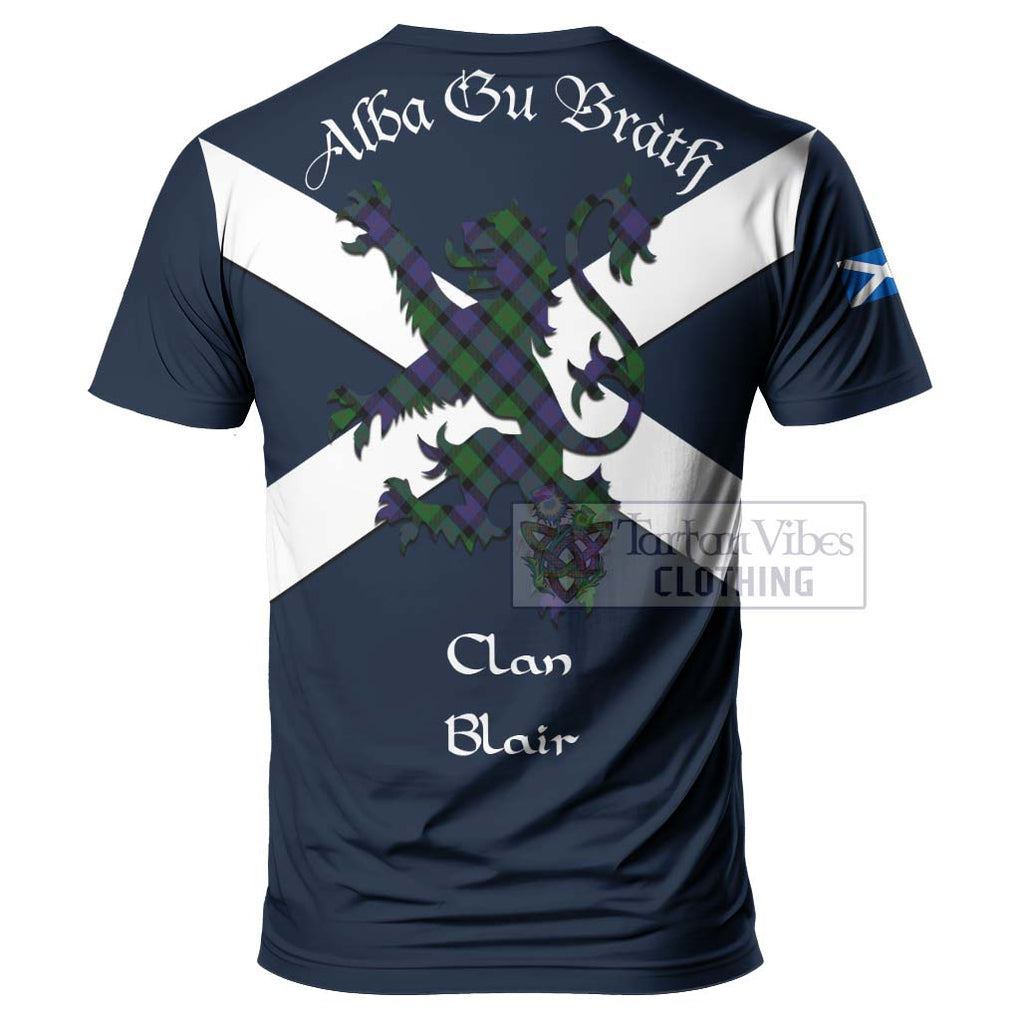 Tartan Vibes Clothing Blair Tartan Lion Rampant T-Shirt – Proudly Display Your Heritage with Alba Gu Brath and Clan Name