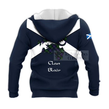 Blair Tartan Lion Rampant Knitted Hoodie Proudly Display Your Heritage with Alba Gu Brath and Clan Name