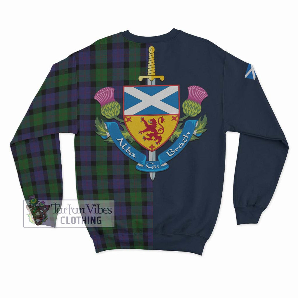 Tartan Vibes Clothing Blair Tartan Sweatshirt with Scottish Lion Royal Arm Half Style