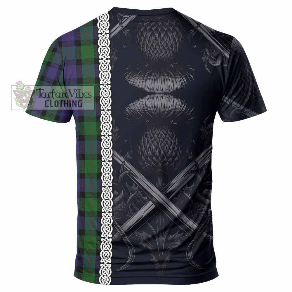 Tartan Vibes Clothing Blair Tartan T-Shirt with Family Crest Cross Sword Thistle Celtic Vibes