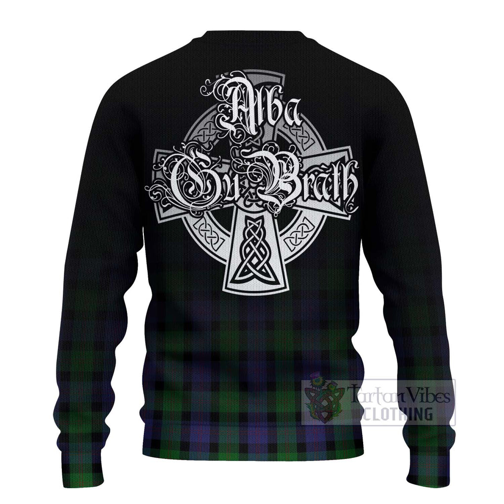 Tartan Vibes Clothing Blair Tartan Knitted Sweater Featuring Alba Gu Brath Family Crest Celtic Inspired