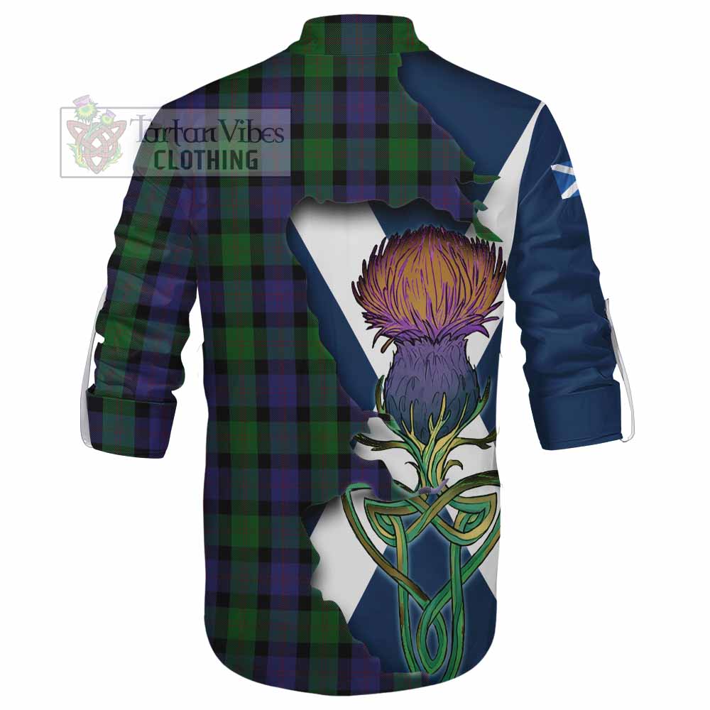 Blair Tartan Family Crest Ghillie Kilt Shirt Scottish Thistle Celtic Inspired - Tartan Vibes Clothing