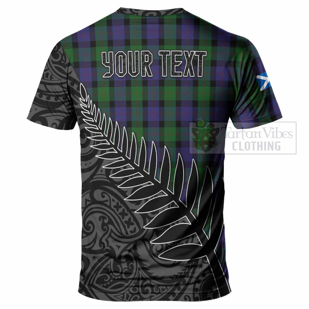 Tartan Vibes Clothing Blair Crest Tartan T-Shirt with New Zealand Silver Fern Half Style