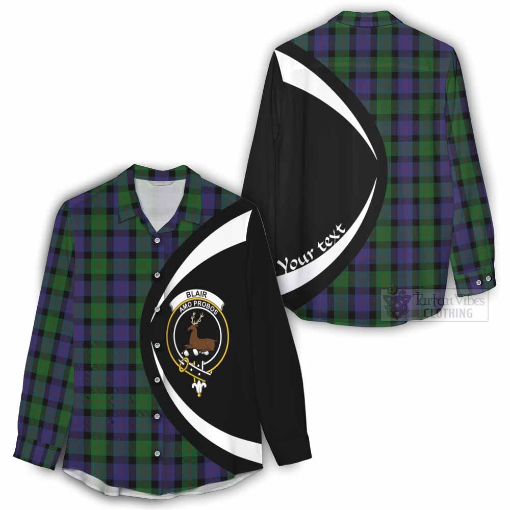 Tartan Vibes Clothing Blair Tartan Women's Casual Shirt with Family Crest Circle Style