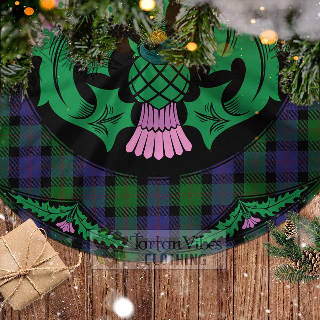 Tartan Vibes Clothing Blair Tartan Christmas Tree Skirt Scottish Thistle Style