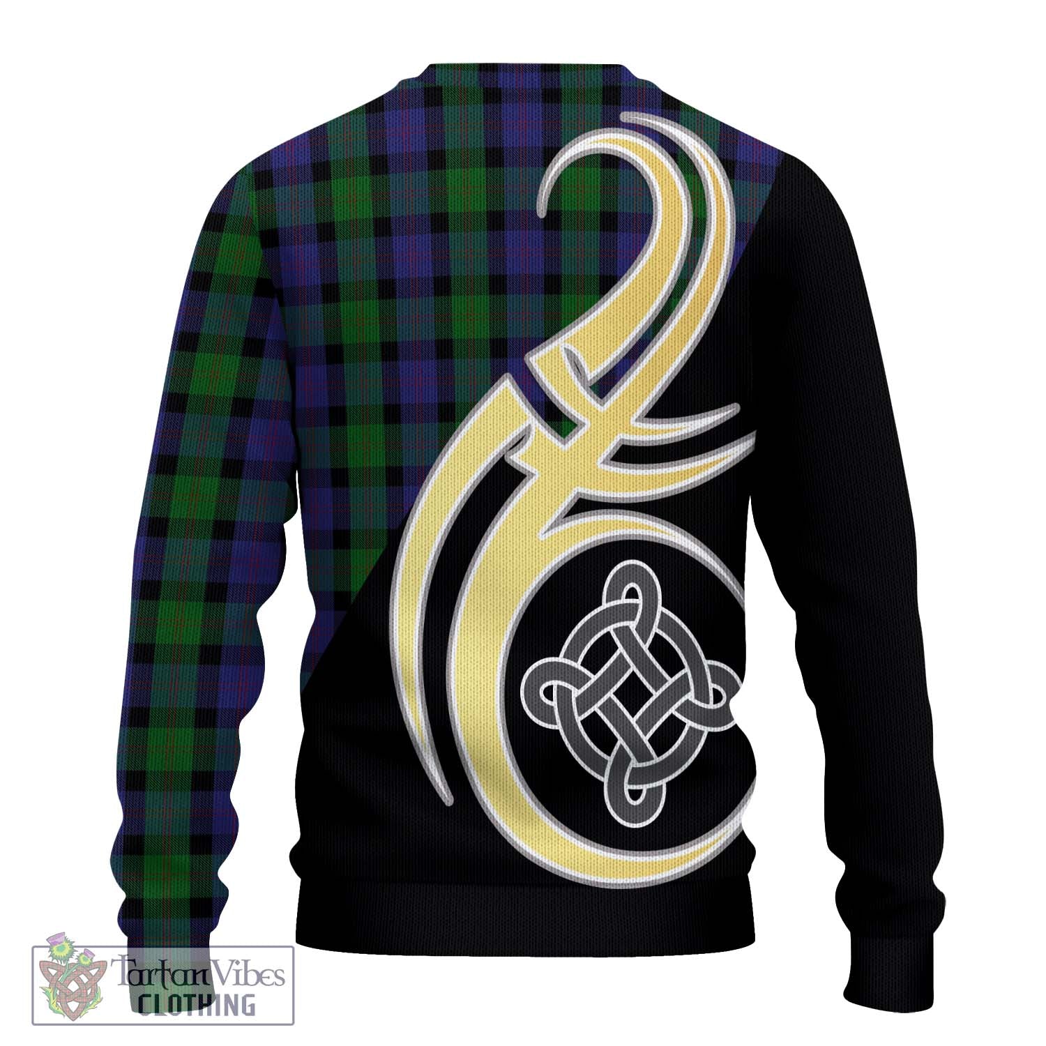 Blair Tartan Knitted Sweater with Family Crest and Celtic Symbol Style - Tartan Vibes Clothing