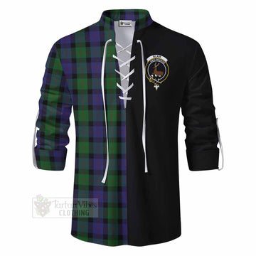 Blair Tartan Ghillie Kilt Shirt with Family Crest and Half Of Me Style