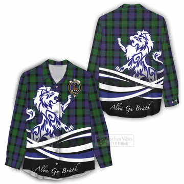 Blair Tartan Women's Casual Shirt with Alba Gu Brath Regal Lion Emblem