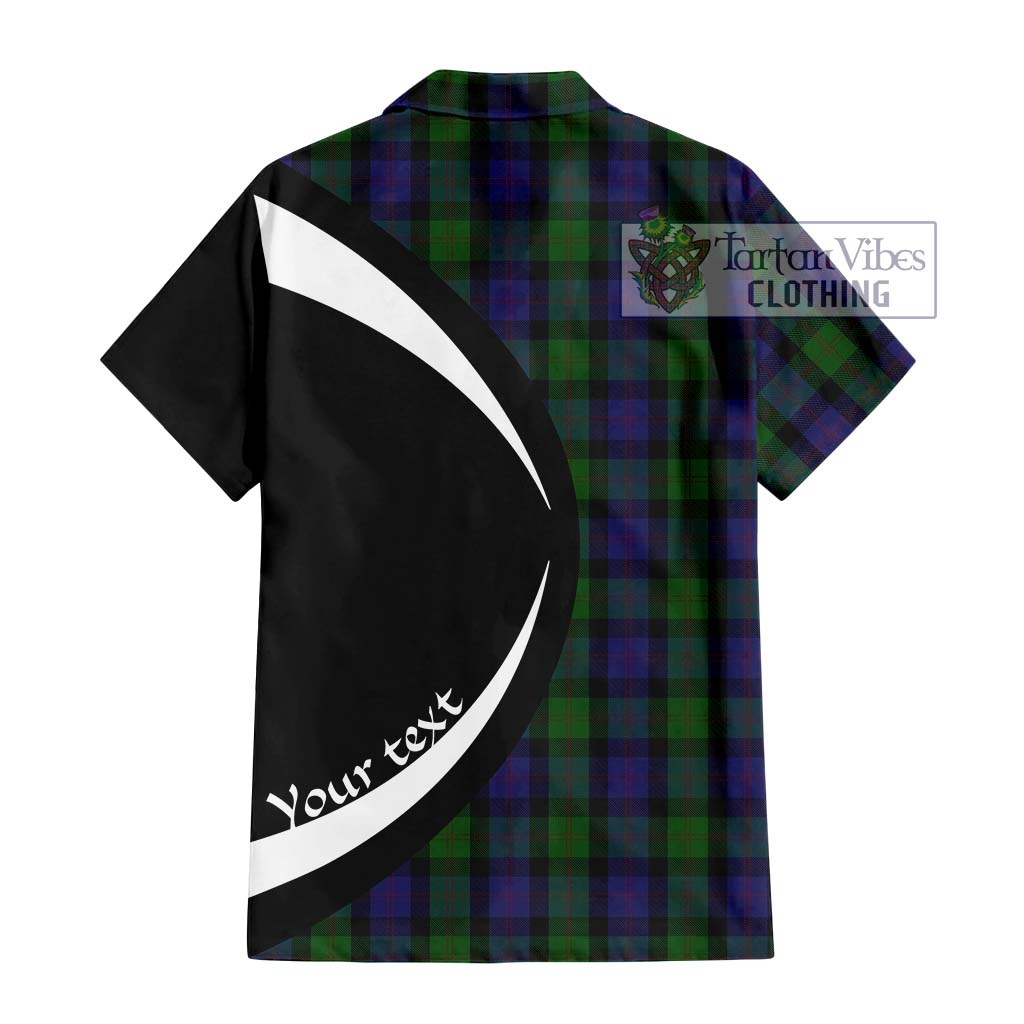 Blair Tartan Short Sleeve Button Up with Family Crest Circle Style - Tartan Vibes Clothing