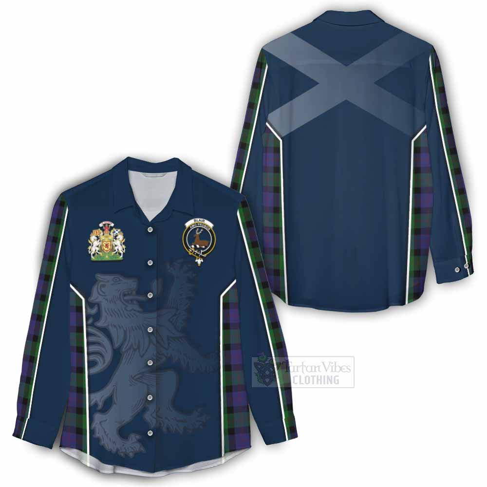 Tartan Vibes Clothing Blair Tartan Women's Casual Shirt with Family Crest and Lion Rampant Vibes Sport Style