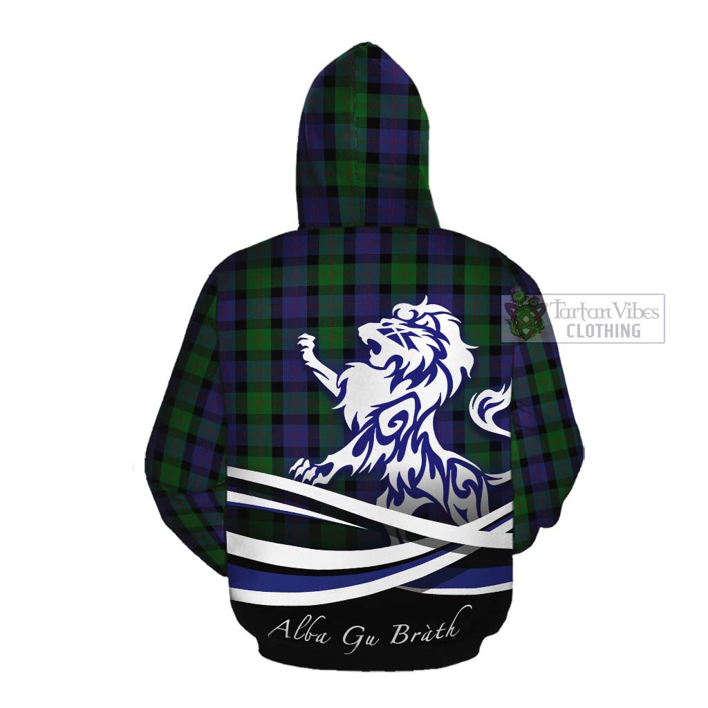 Tartan Vibes Clothing Blair Tartan Cotton Hoodie with Alba Gu Brath Regal Lion Emblem