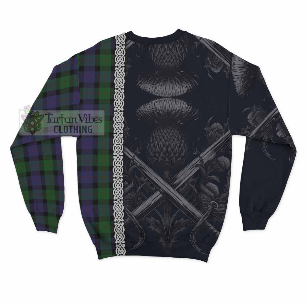 Tartan Vibes Clothing Blair Tartan Sweatshirt with Family Crest Cross Sword Thistle Celtic Vibes