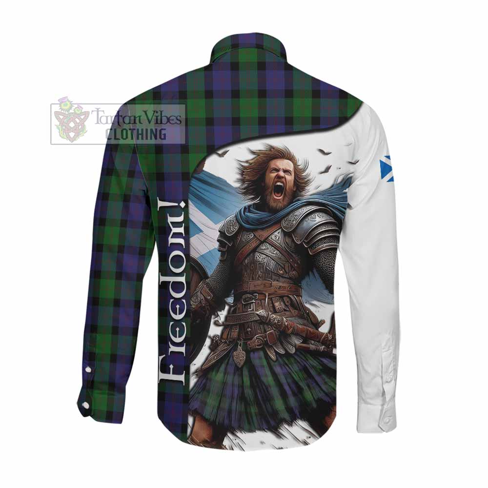 Tartan Vibes Clothing Blair Crest Tartan Long Sleeve Button Shirt Inspired by the Freedom of Scottish Warrior