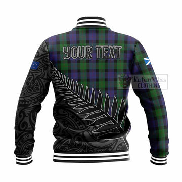 Blair Crest Tartan Baseball Jacket with New Zealand Silver Fern Half Style