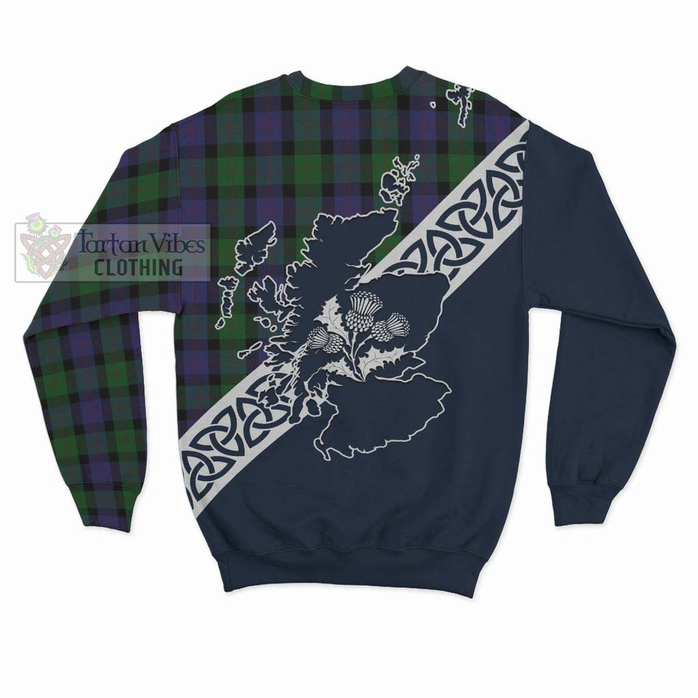 Tartan Vibes Clothing Blair Tartan Sweatshirt Featuring Thistle and Scotland Map