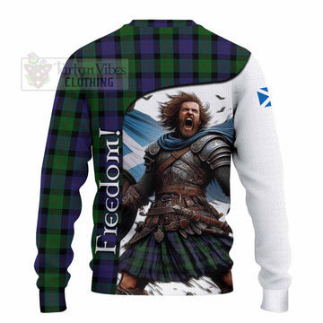 Blair Crest Tartan Knitted Sweater Inspired by the Freedom of Scottish Warrior