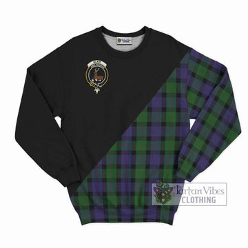 Blair Tartan Sweatshirt with Family Crest and Military Logo Style