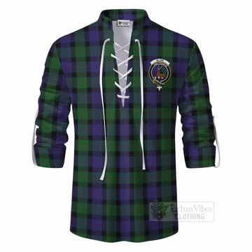 Blair Tartan Ghillie Kilt Shirt with Family Crest DNA In Me Style