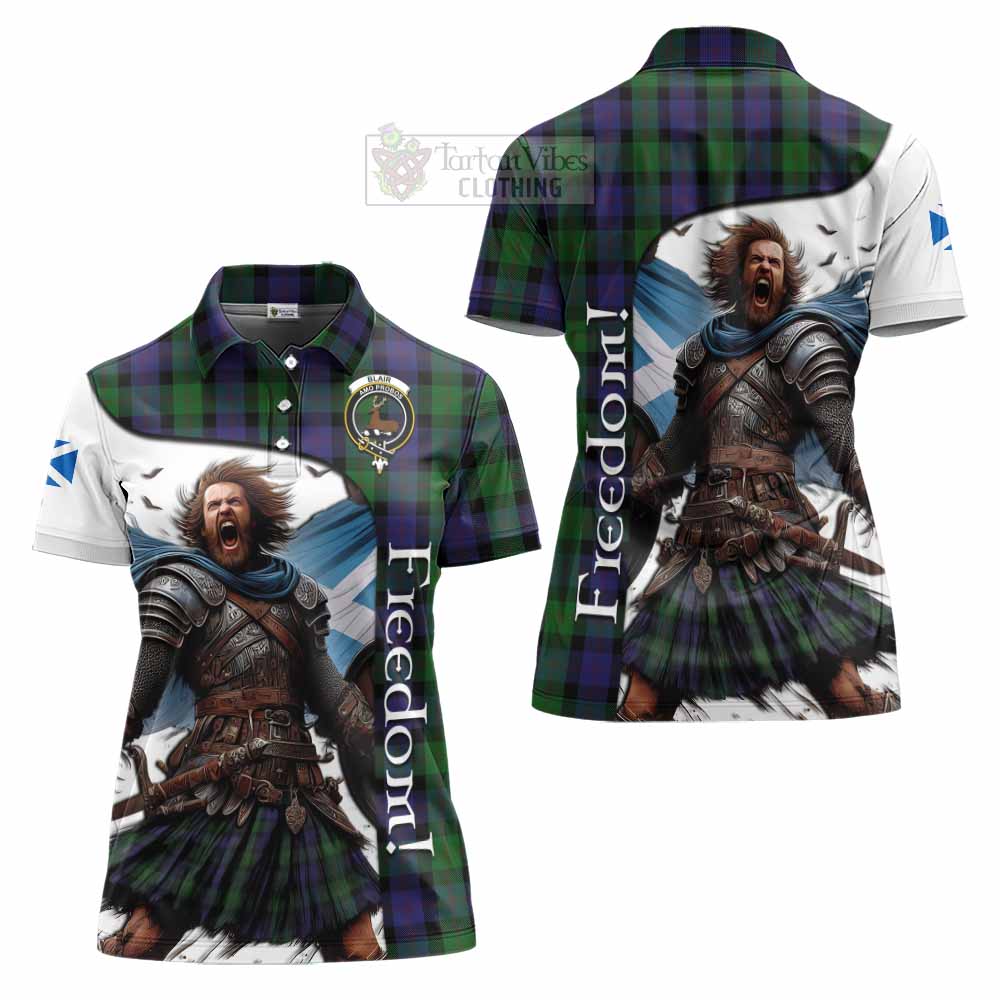 Tartan Vibes Clothing Blair Crest Tartan Women's Polo Shirt Inspired by the Freedom of Scottish Warrior