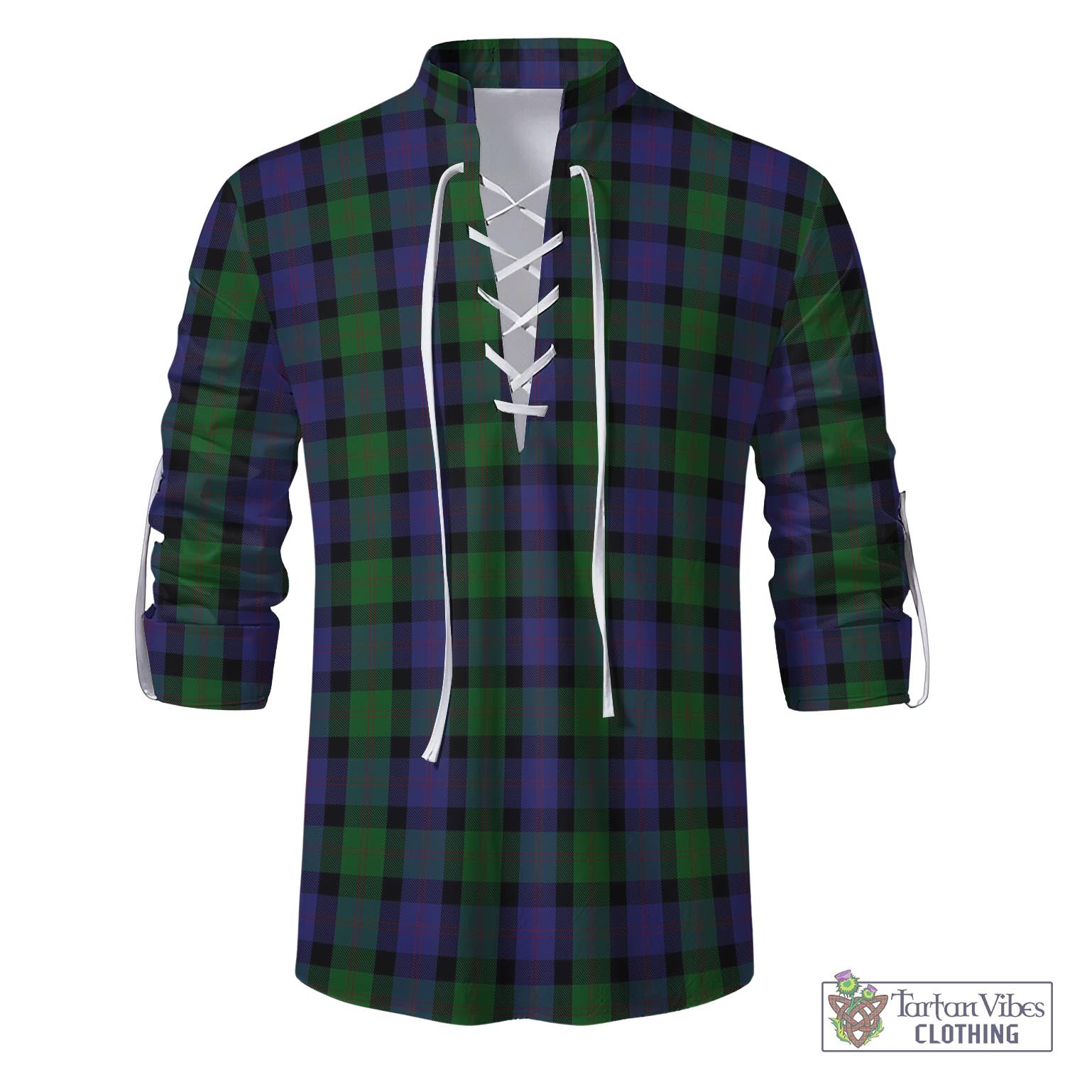 Blair Tartan Men's Scottish Traditional Jacobite Ghillie Kilt Shirt - Tartan Vibes Clothing