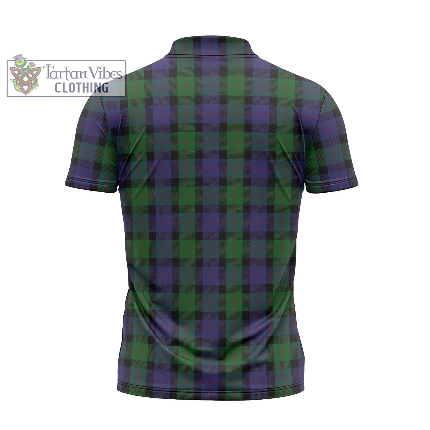 Tartan Vibes Clothing Blair Tartan Zipper Polo Shirt with Family Crest