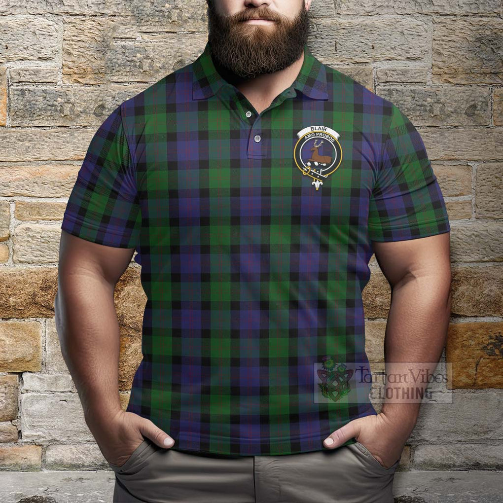 Tartan Vibes Clothing Blair Tartan Polo Shirt with Family Crest Celtic Skull Style