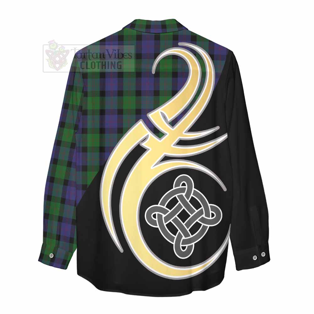 Tartan Vibes Clothing Blair Tartan Women's Casual Shirt with Family Crest and Celtic Symbol Style