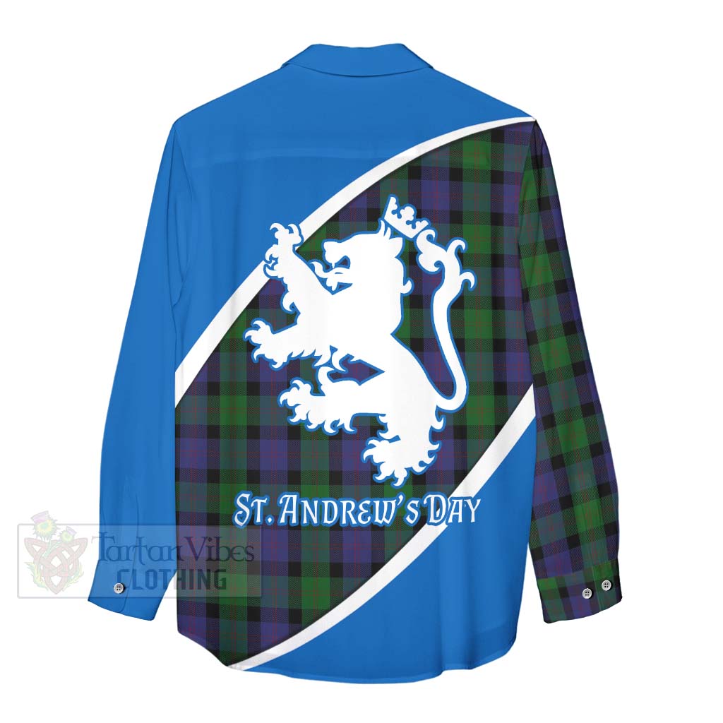 Tartan Vibes Clothing Blair Family Crest Tartan Women's Casual Shirt Celebrate Saint Andrew's Day in Style