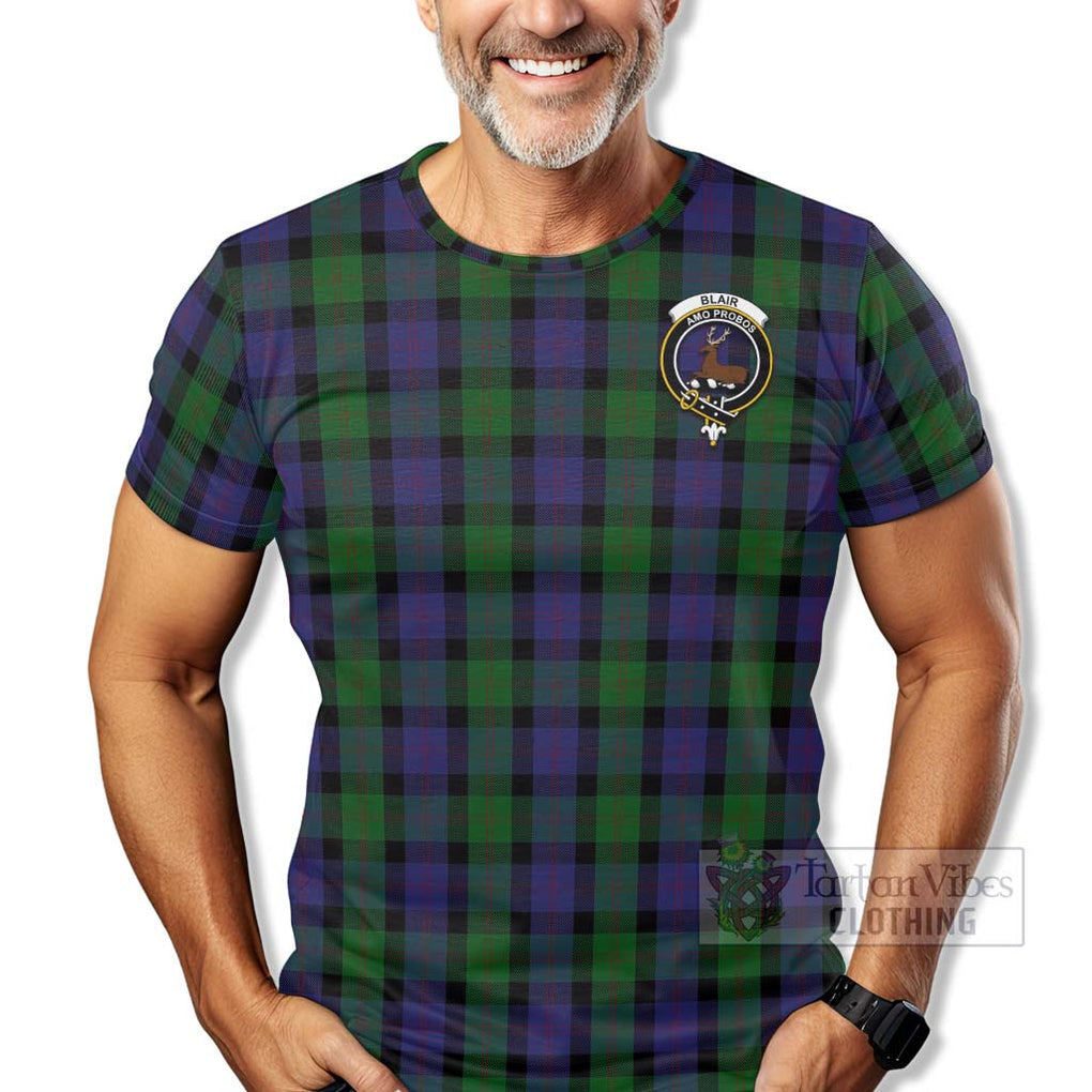 Tartan Vibes Clothing Blair Tartan T-Shirt with Family Crest Celtic Skull Style