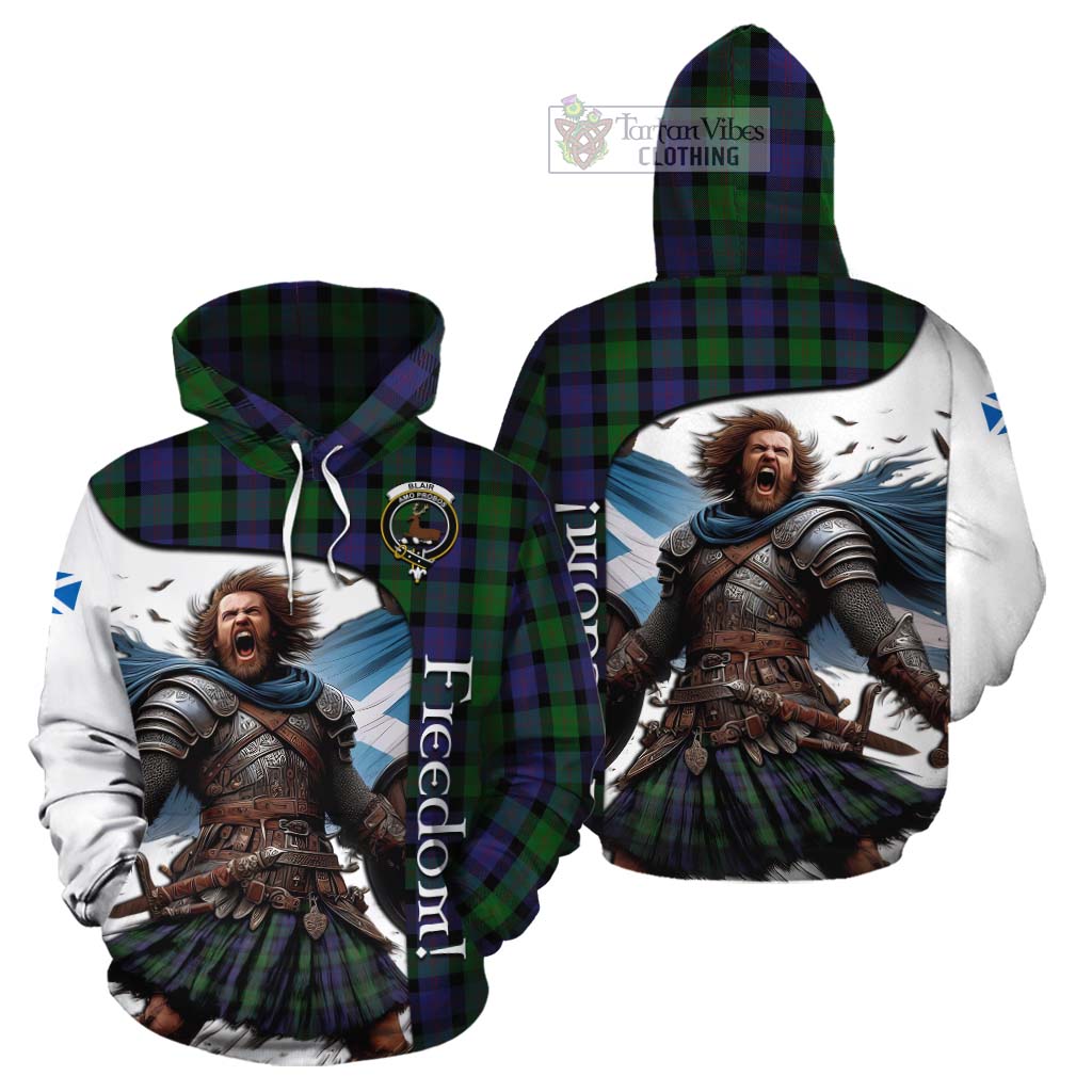 Tartan Vibes Clothing Blair Crest Tartan Cotton Hoodie Inspired by the Freedom of Scottish Warrior