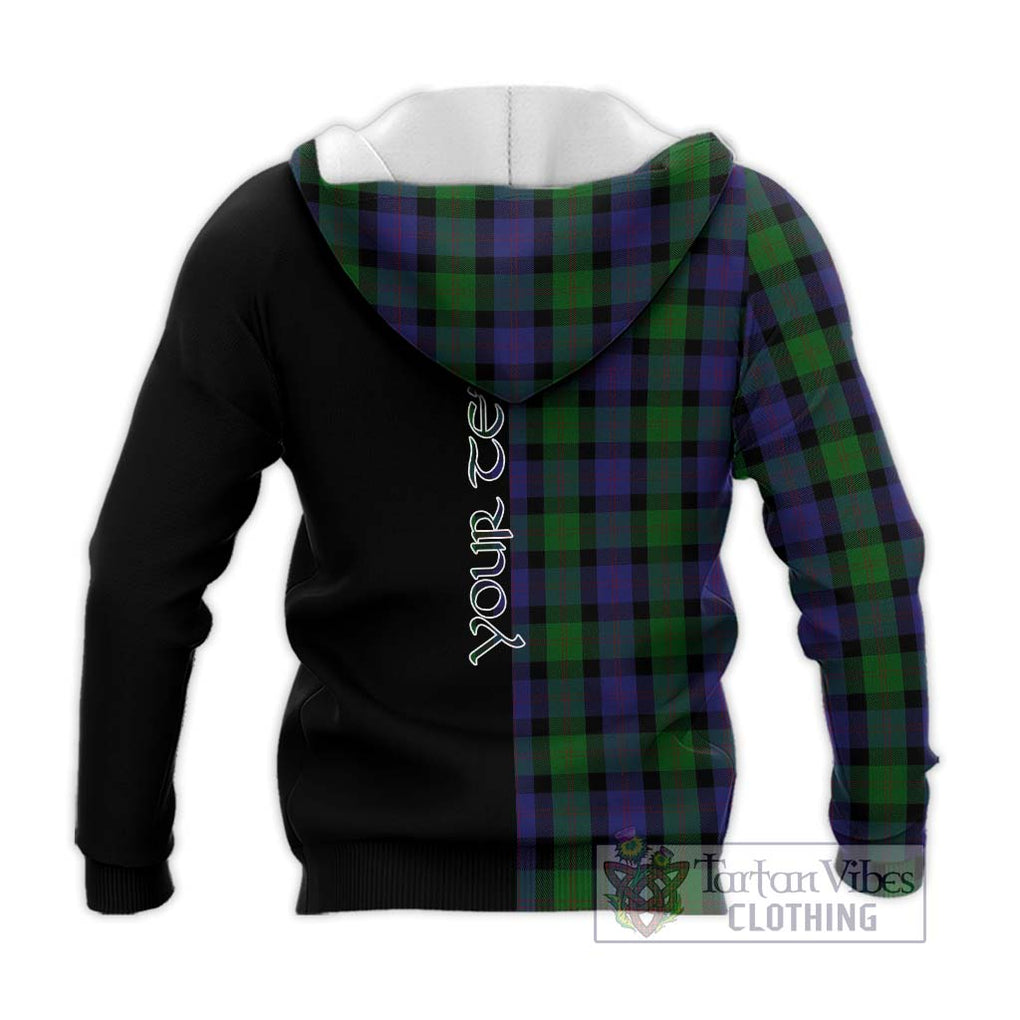 Blair Tartan Knitted Hoodie with Family Crest and Half Of Me Style - Tartanvibesclothing Shop