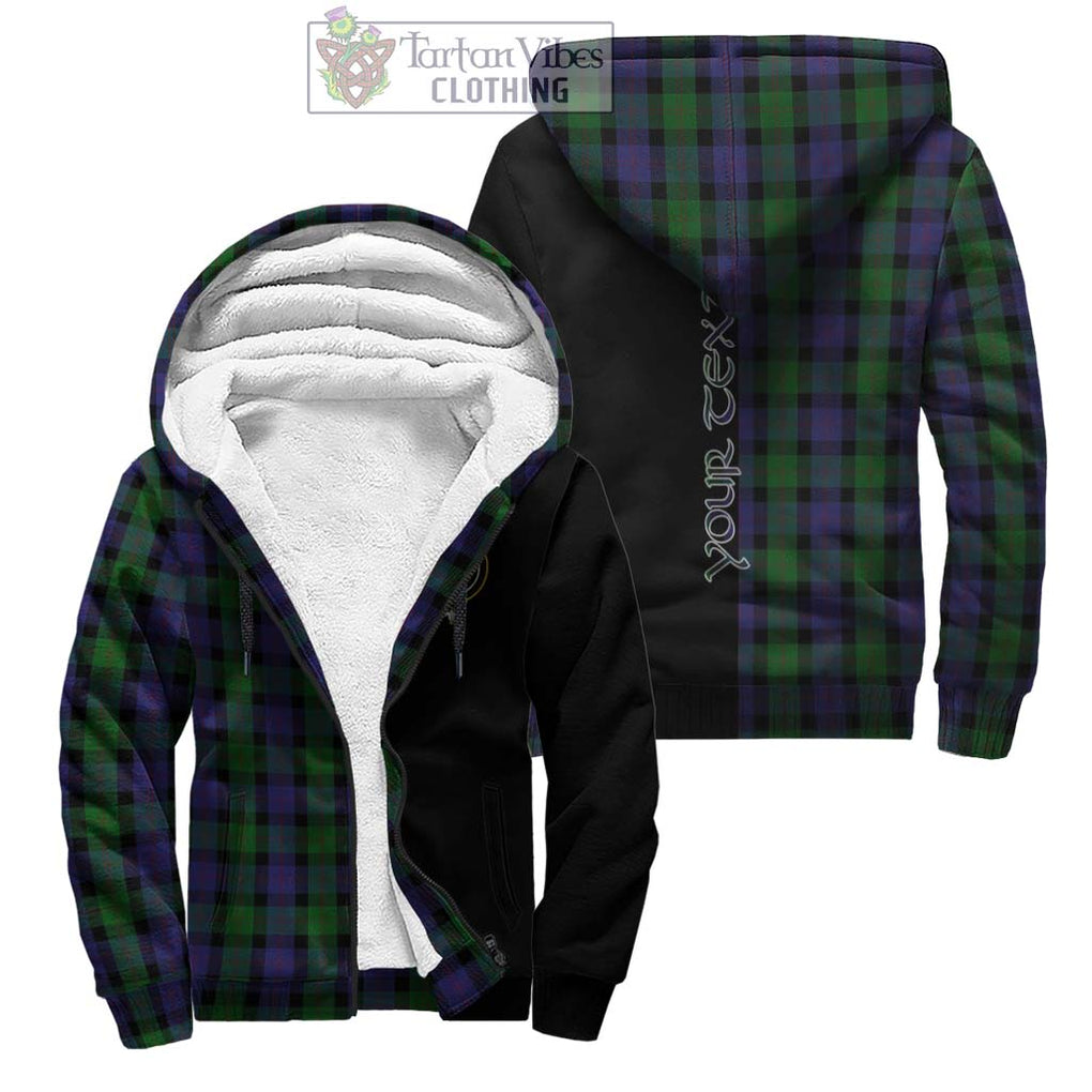 Blair Tartan Sherpa Hoodie with Family Crest and Half Of Me Style Unisex - Tartanvibesclothing Shop