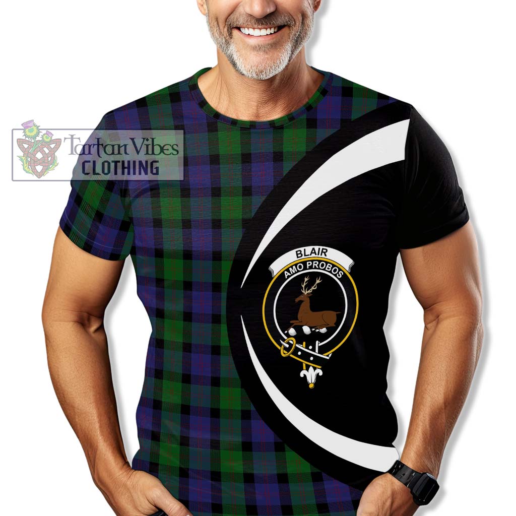 Tartan Vibes Clothing Blair Tartan T-Shirt with Family Crest Circle Style