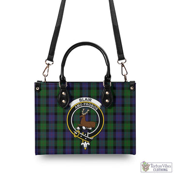 Blair Tartan Luxury Leather Handbags with Family Crest - Tartan Vibes Clothing