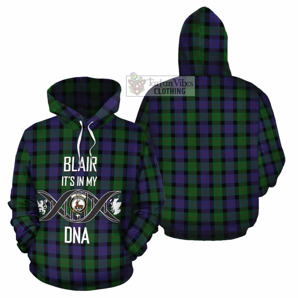 Tartan Vibes Clothing Blair Tartan Cotton Hoodie with Family Crest DNA In Me Style