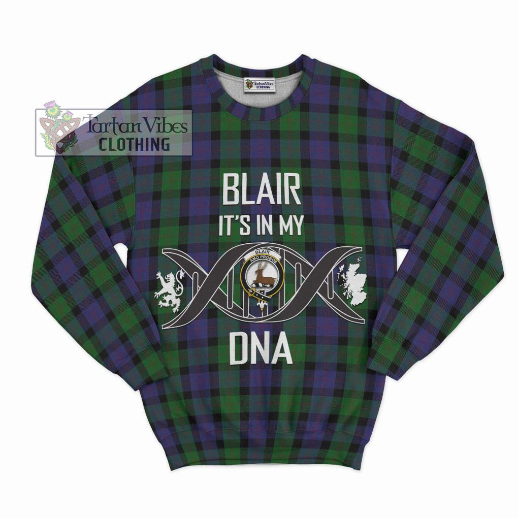 Blair Tartan Sweatshirt with Family Crest DNA In Me Style - Tartanvibesclothing Shop