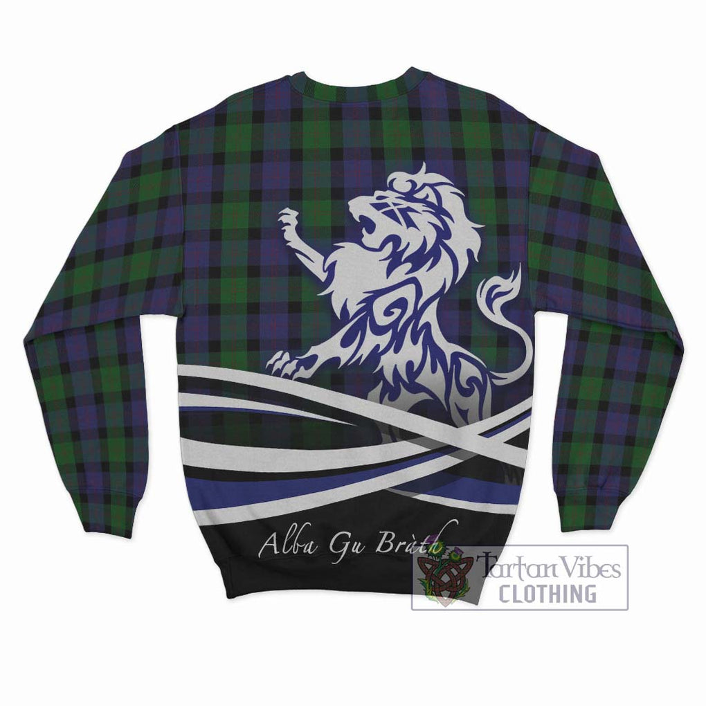 Blair Tartan Sweatshirt with Alba Gu Brath Regal Lion Emblem - Tartanvibesclothing Shop