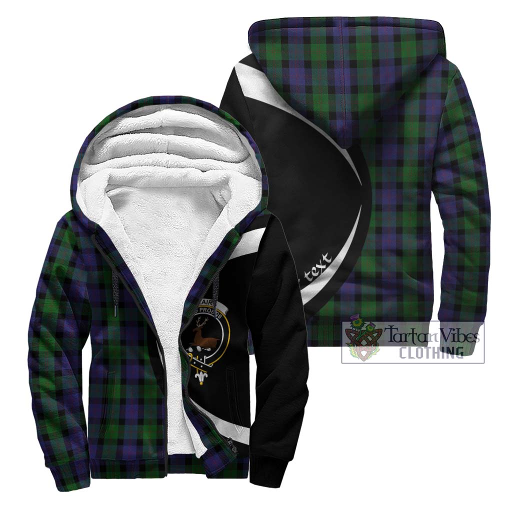 Blair Tartan Sherpa Hoodie with Family Crest Circle Style Unisex - Tartan Vibes Clothing