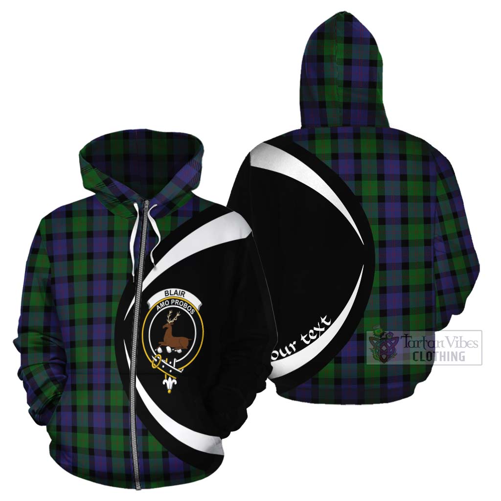 Tartan Vibes Clothing Blair Tartan Cotton Hoodie with Family Crest Circle Style